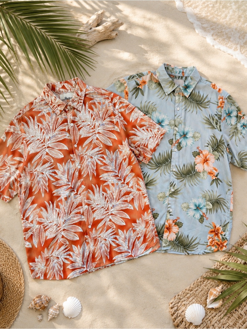 Bundle of Silk‎ Men's Tropical Print Shirts men’s size Large by Vintage Silk